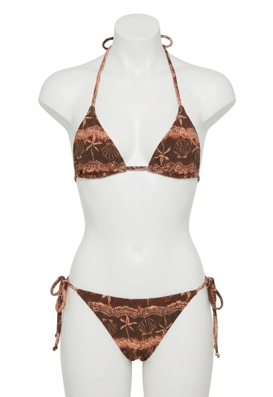 NEW SPELL mermaid cove triangle bikini top in espresso